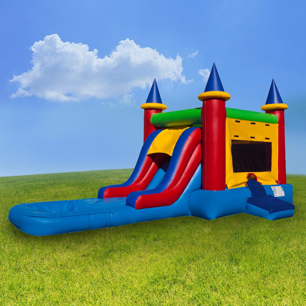 Inflatable Castle Combo II with bounce house slide with pool